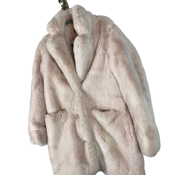 Apparis Light Pink Faux Fur Coat Jacket Size S - Picture 5 of 9